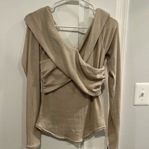 NWT Free People Off the Shoulder Oatmeal Sweater